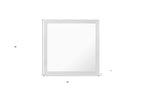 38" White Square Wood Framed Accent Mirror