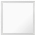 38" White Square Wood Framed Accent Mirror