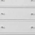 31" Metallic White Solid Wood Five Drawer Chest