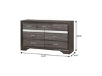 35" Grey Manufactured Wood Six Drawer Chest