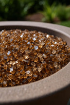 Copper Round Reflective Fire Pit Glass