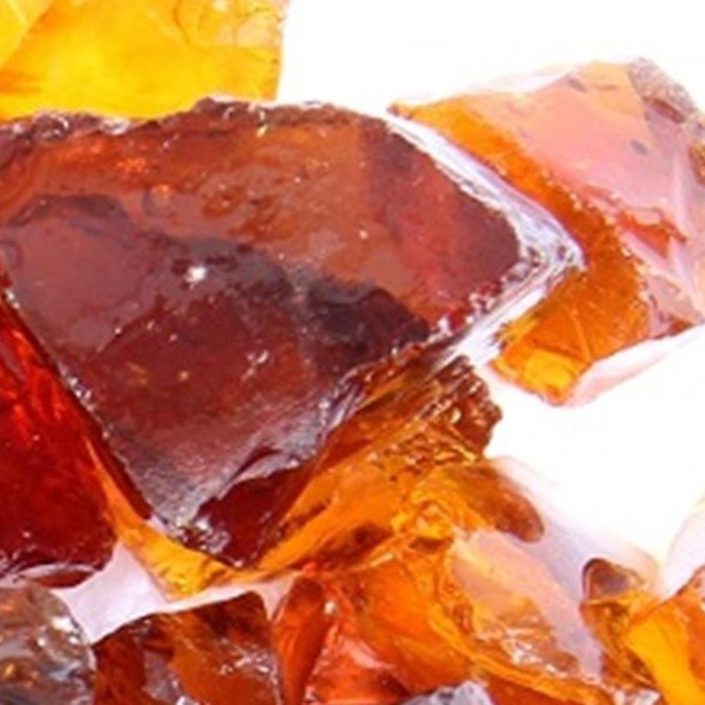 Amber Round Reflective Fire Pit Glass