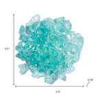 Aqua Round Reflective Fire Pit Glass