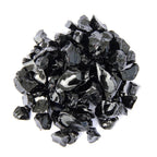 Black Round Reflective Fire Pit Glass