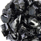 Black Round Reflective Fire Pit Glass
