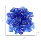Blue Round Reflective Fire Pit Glass
