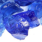 Blue Round Reflective Fire Pit Glass