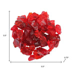 Red Round Reflective Fire Pit Glass