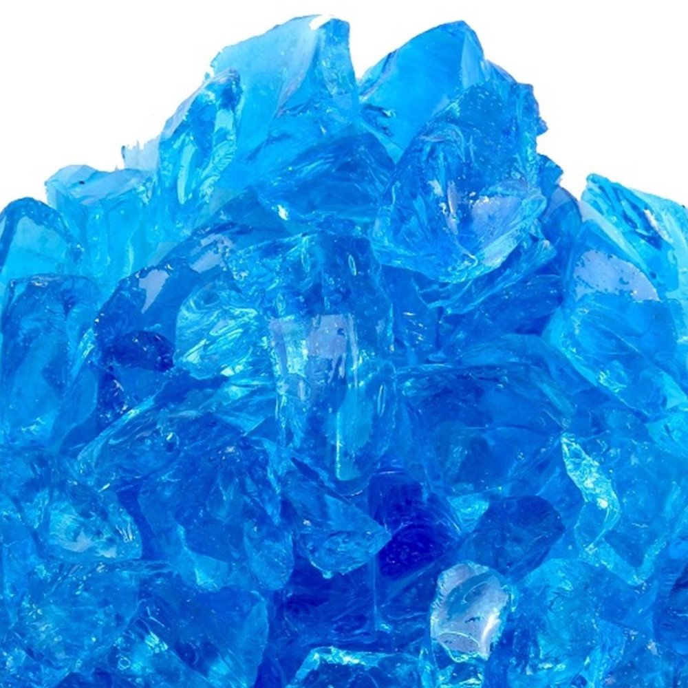 Turquoise Round Reflective Fire Pit Glass