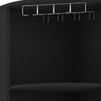 18" Black Wood Corner Bar Cabinet With Two Doors
