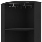 18" Black Wood Corner Bar Cabinet With Two Doors