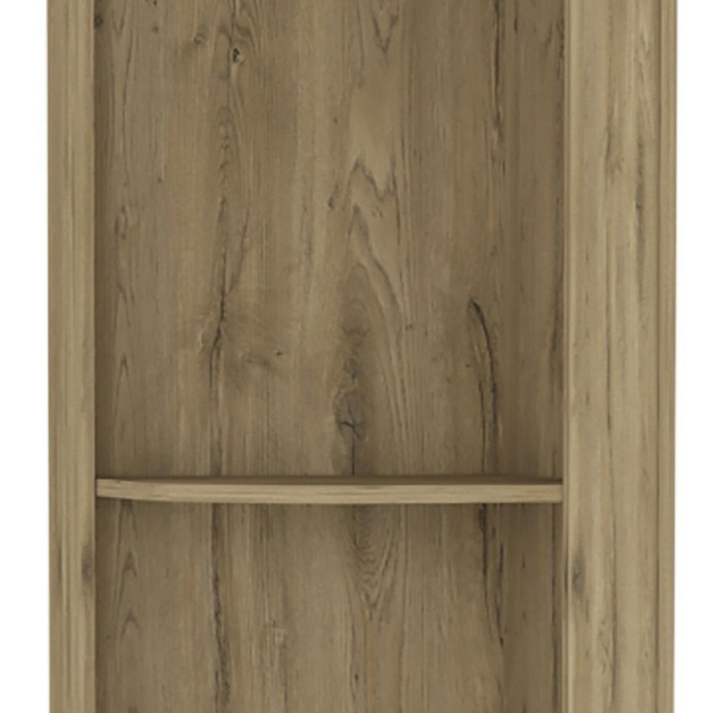 71" Natural Wood Corner Bar Cabinet With Two Doors
