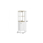 16" White And Natural Wood Freestanding Single Door Bathroom Vanity