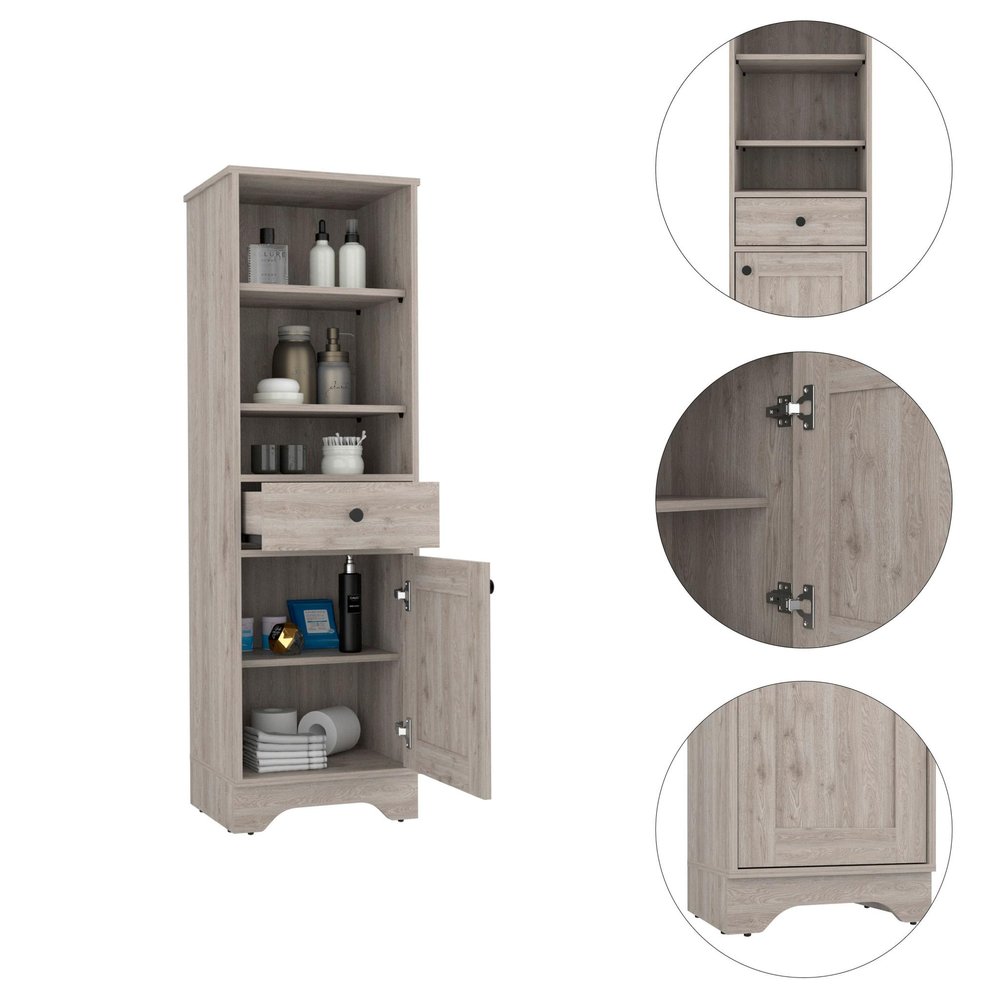17" Light Gray Wood Freestanding Single Door Bathroom Vanity