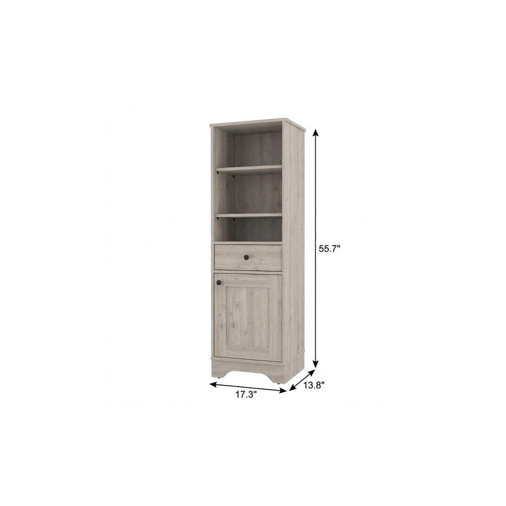17" Light Gray Wood Freestanding Single Door Bathroom Vanity