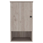 16" Light Gray Wood Floating Single Door Bathroom Vanity And Medicine Cabinet