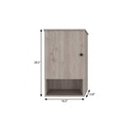 16" Light Gray Wood Floating Single Door Bathroom Vanity And Medicine Cabinet