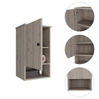 16" Light Gray Wood Floating Single Door Bathroom Vanity And Medicine Cabinet