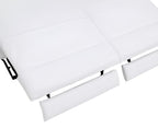 Two Piece White Italian Leather Five Person Seating Set