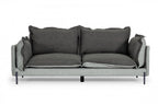 87" Dark Gray Polyester Blend Sofa With Silver Legs