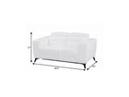 65" White And Black Italian Leather Power Reclining Loveseat