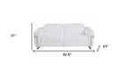 83" Dark Gray Italian Leather USB Reclining Sofa With Silver Legs