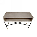 45" Gray and Black Concrete and Iron Console Table