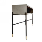 45" Gray and Black Concrete and Iron Console Table