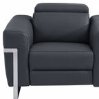 41" Beige Italian Leather Power Recliner Chair