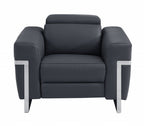 41" Beige Italian Leather Power Recliner Chair