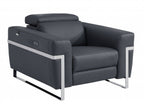 41" Beige Italian Leather Power Recliner Chair