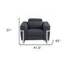 41" Beige Italian Leather Power Recliner Chair