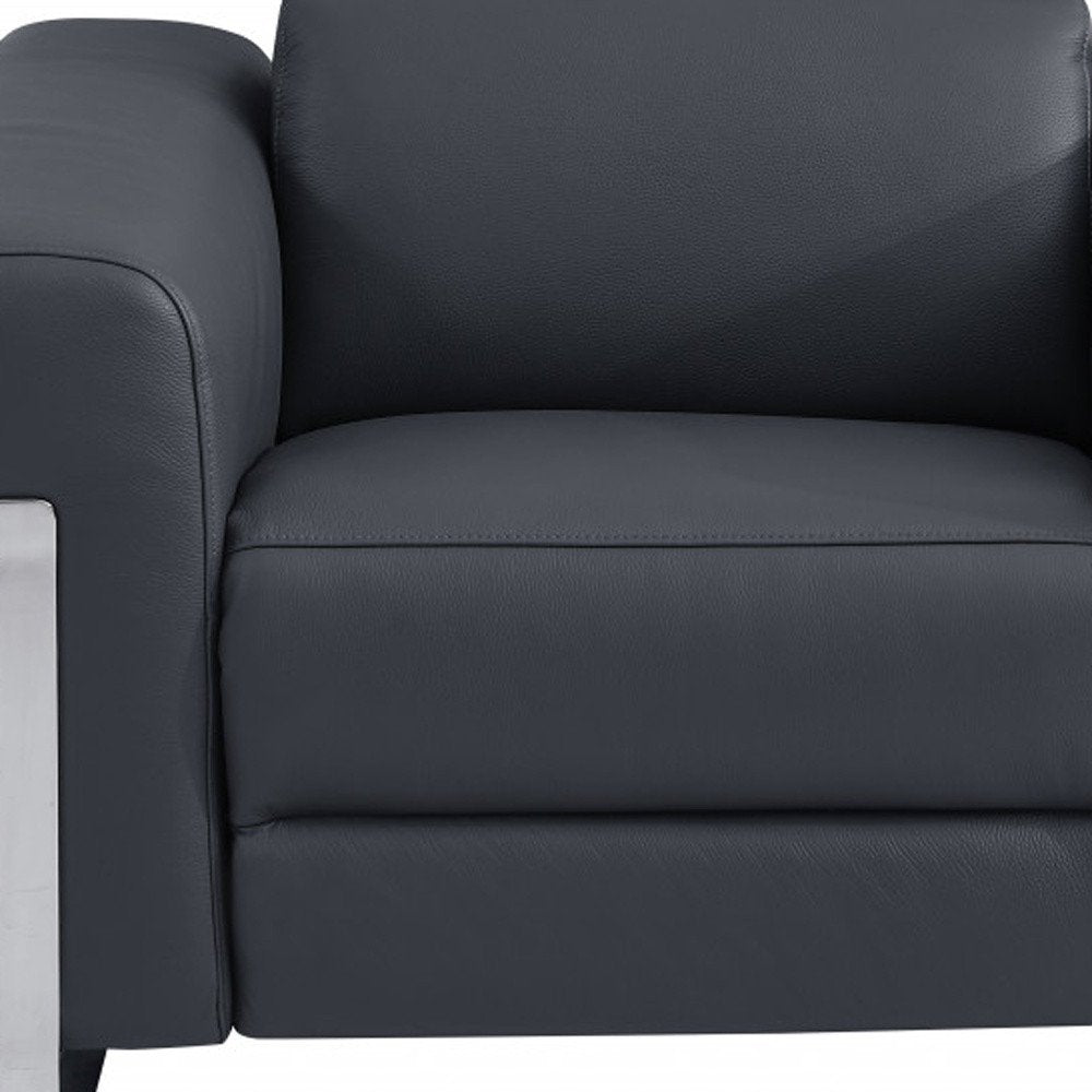 41" Beige Italian Leather Power Recliner Chair