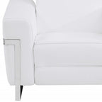 41" Beige Italian Leather Power Recliner Chair