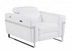 41" Beige Italian Leather Power Recliner Chair