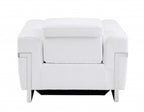 41" Beige Italian Leather Power Recliner Chair