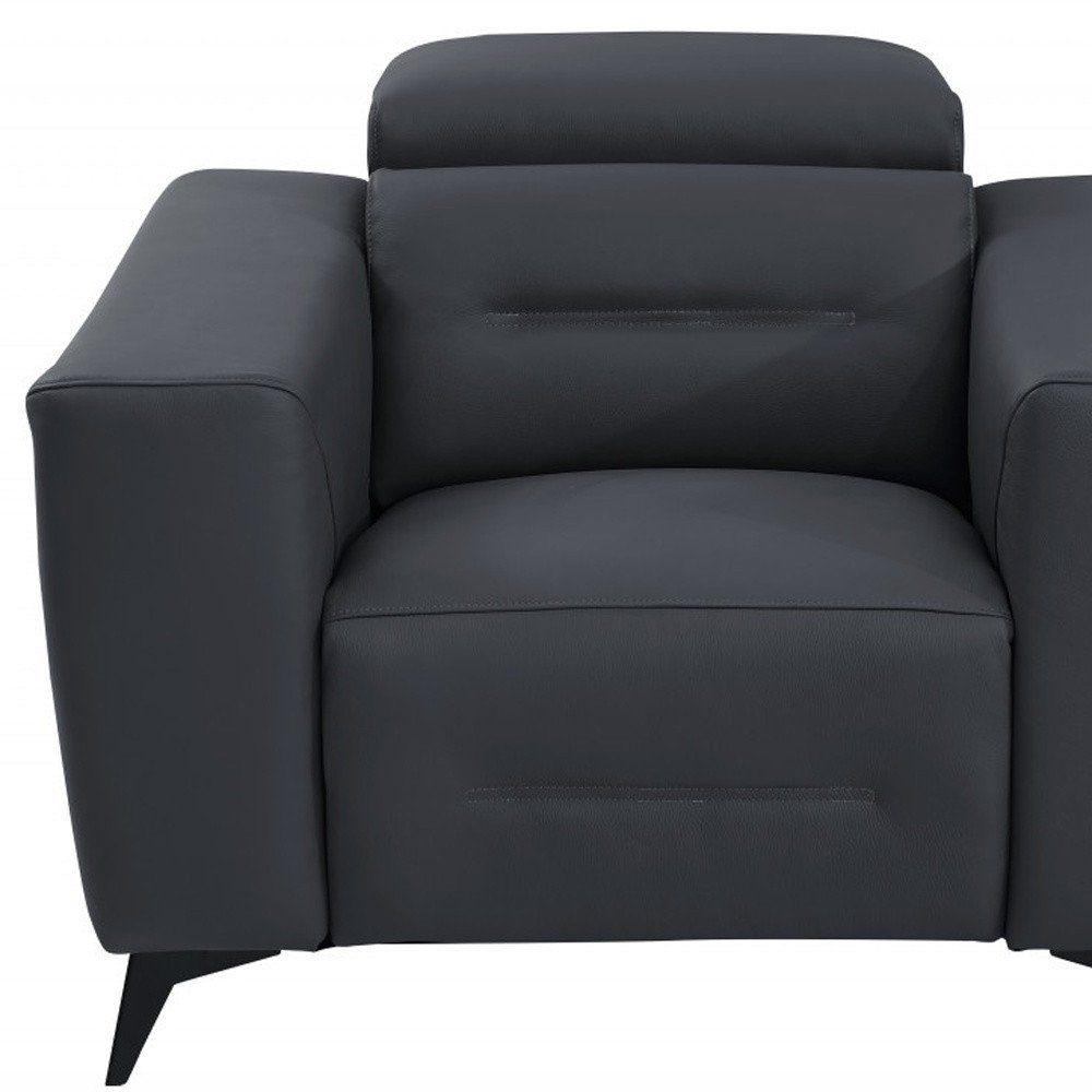 41" Beige Italian Leather Power Recliner Chair