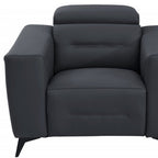41" Beige Italian Leather Power Recliner Chair