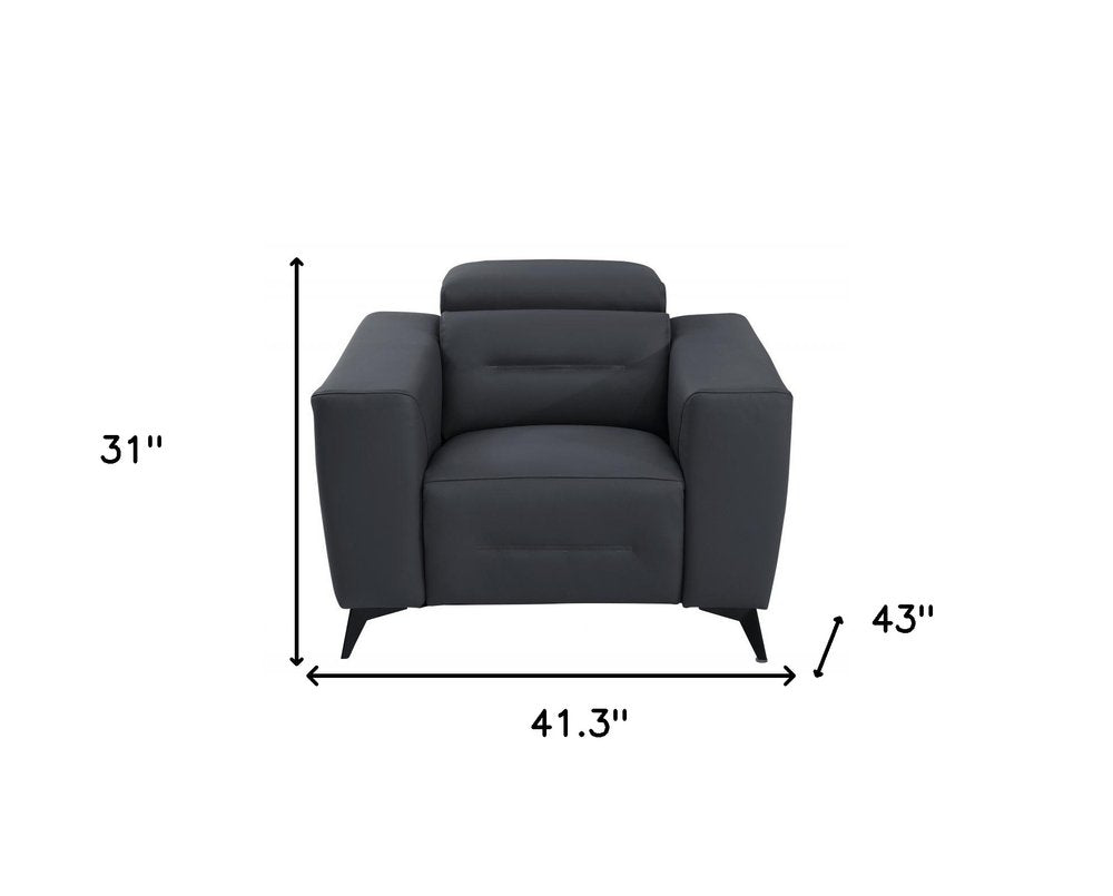 41" Beige Italian Leather Power Recliner Chair