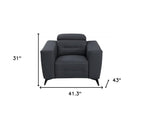 41" Beige Italian Leather Power Recliner Chair