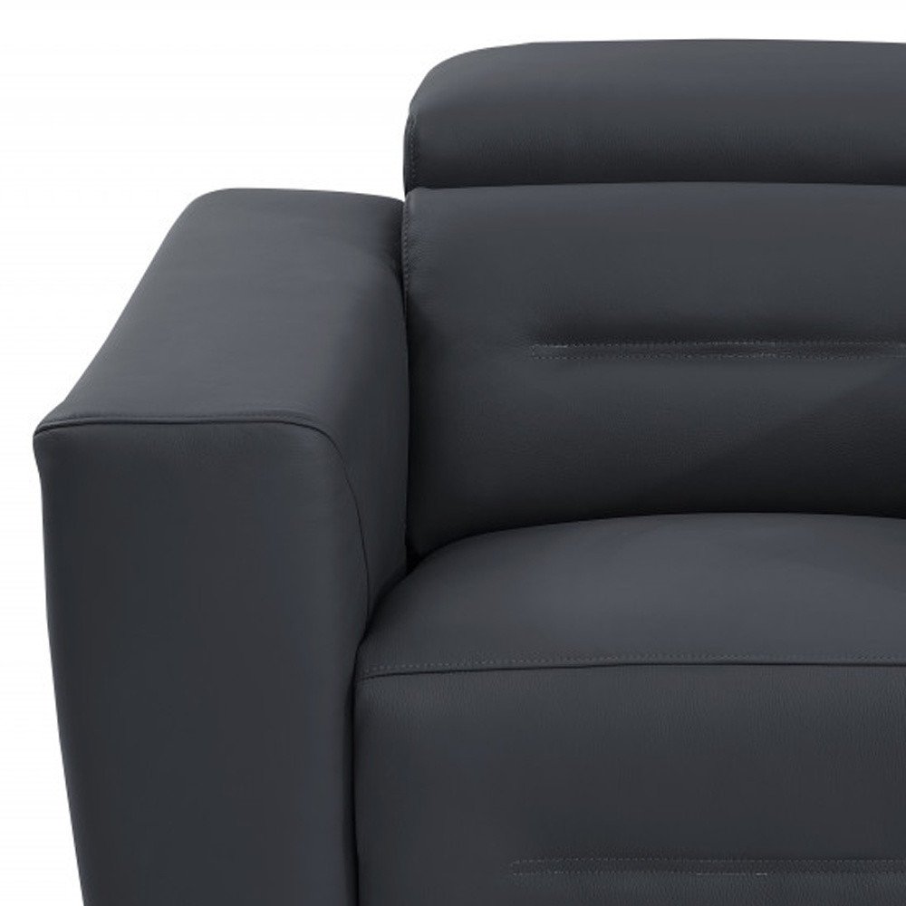 41" Beige Italian Leather Power Recliner Chair