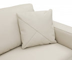 Beige Italian Leather Reclining L Shaped Two Piece Corner Sectional