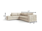 Beige Italian Leather Reclining L Shaped Two Piece Corner Sectional