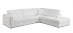 White Italian Leather Reclining L Shaped Two Piece Corner Sectional