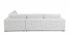 White Italian Leather Reclining L Shaped Two Piece Corner Sectional