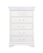 59" White Solid Wood Six Drawer Double Dresser with LED