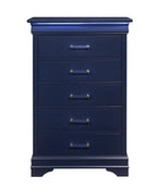 59" White Solid Wood Six Drawer Double Dresser with LED