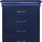 59" White Solid Wood Six Drawer Double Dresser with LED