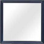 38" Blue Square Wood Framed Accent Mirror