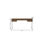 62" Brown and Silver Writing Desk With Four Drawers